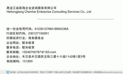 黑龙江省辰海企业咨询服务